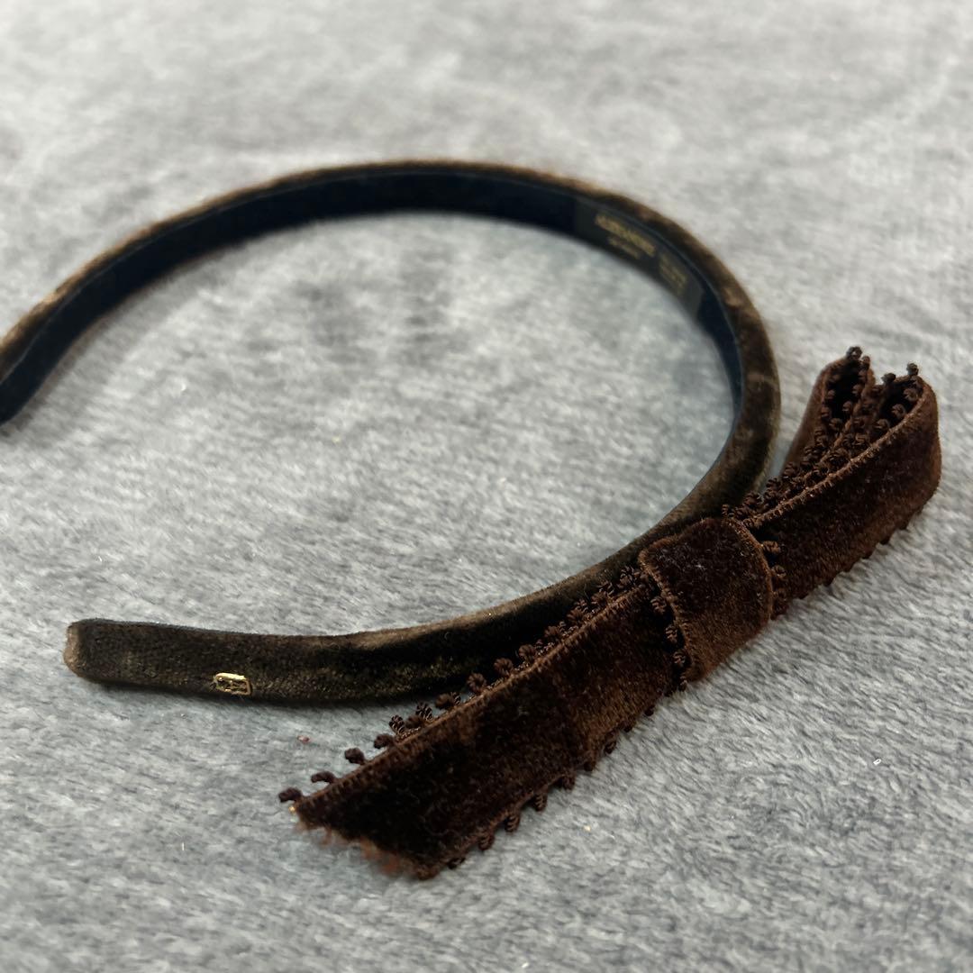 ALEXANDRE ブラウンリボン付き カチューシャ