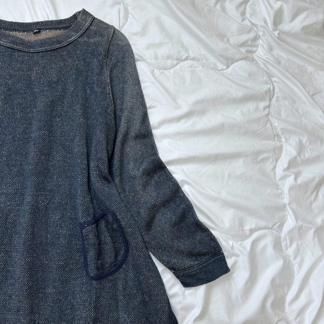 45R フォーティーファイブアール リネンニット裏毛のチュニック ワンピース