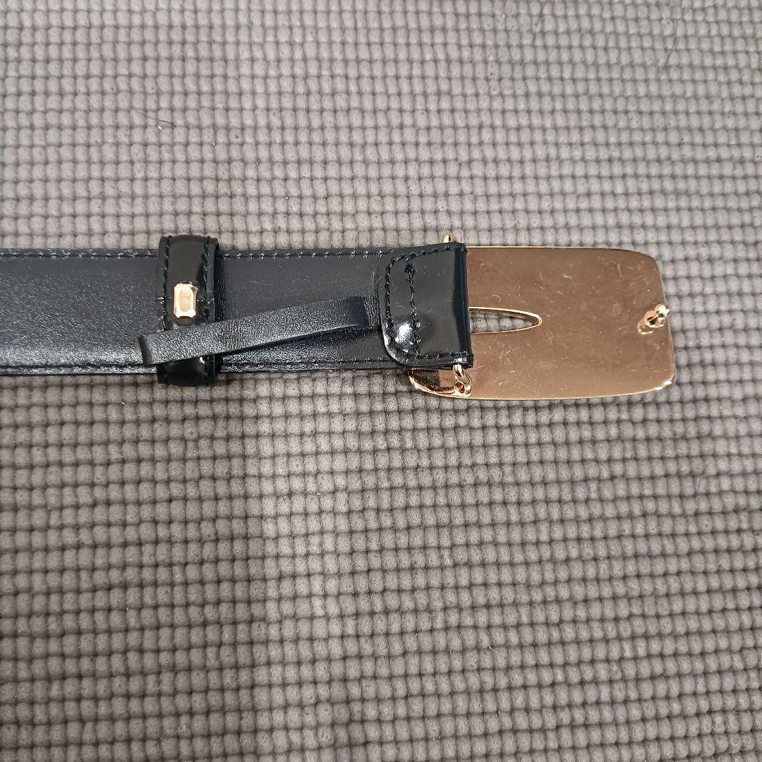 GUCCI 黒 ベルト ゴールドバックル 75cm