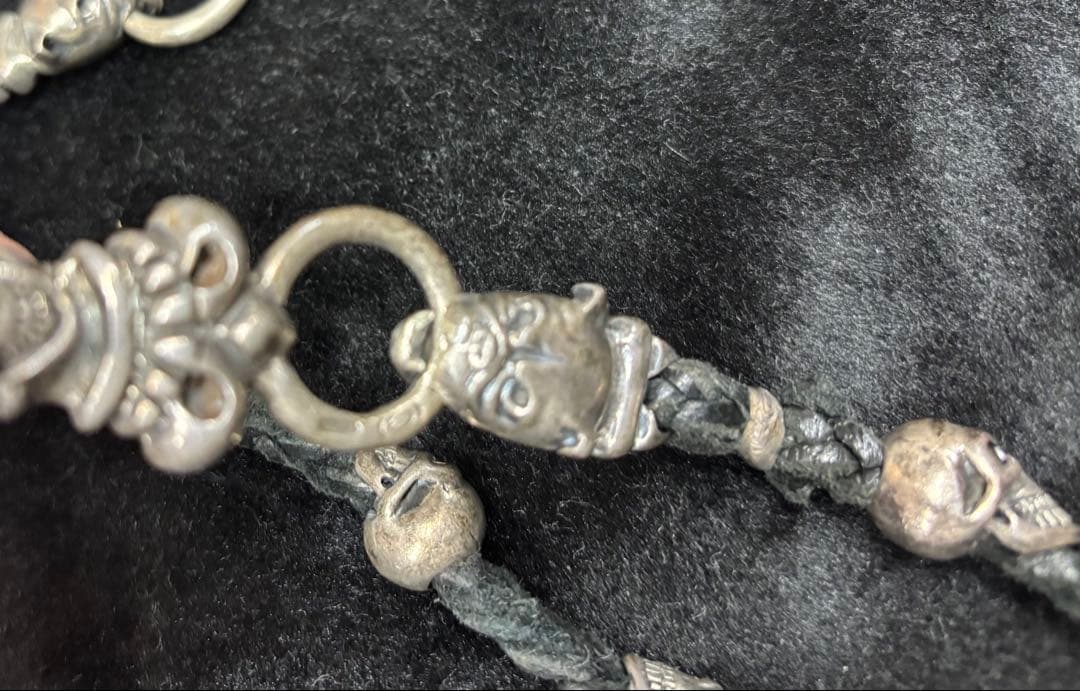 ガボールタイプ、レザー&スカルウォレットチェーン