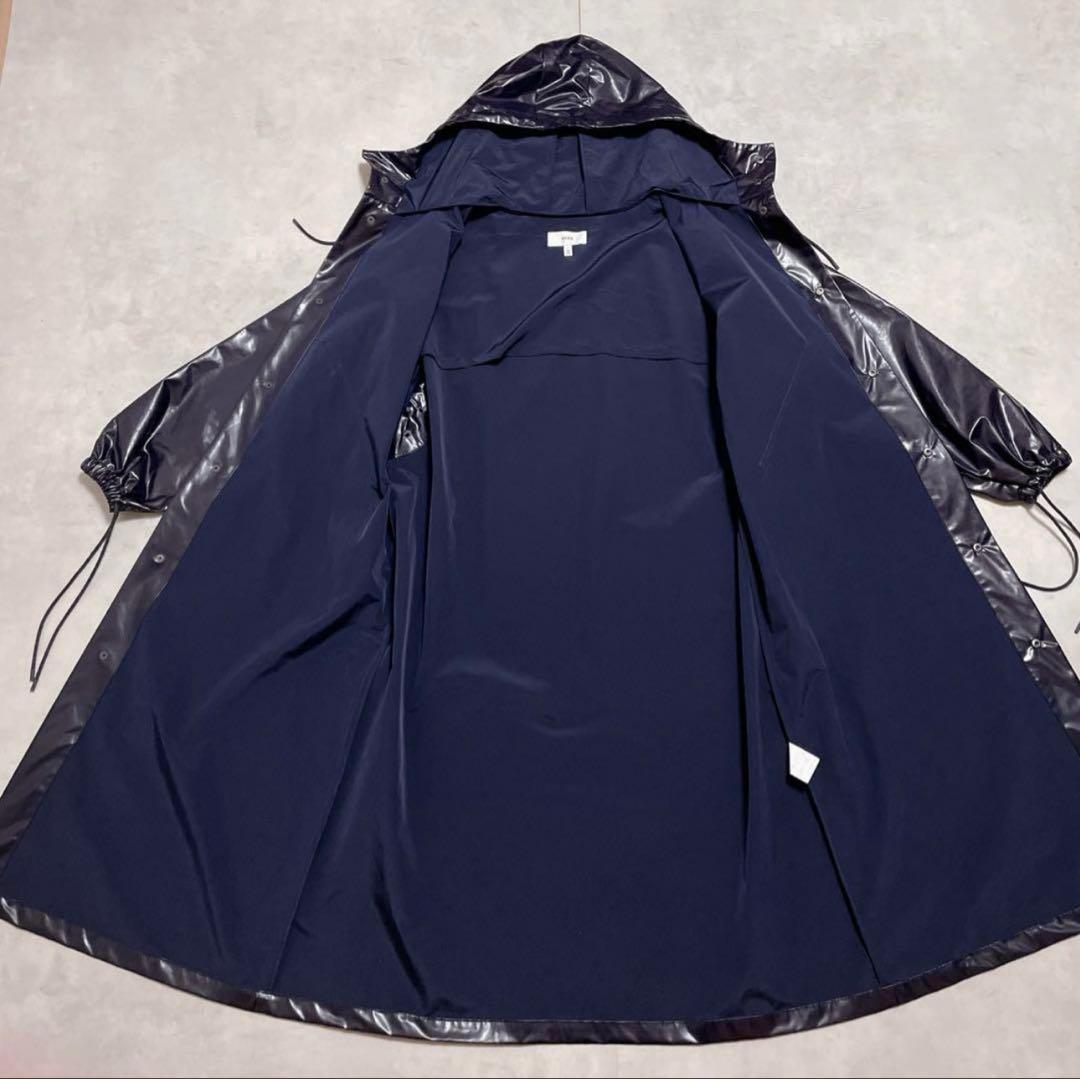 HYKE ハイク　レインコート　モッズコート　パープル　紫　ポリウレタン　S