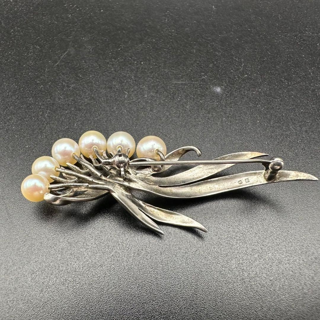 極美品✨　MIKIMOTO ミキモト　パール　ブローチ　ロゴ　刻印　1419