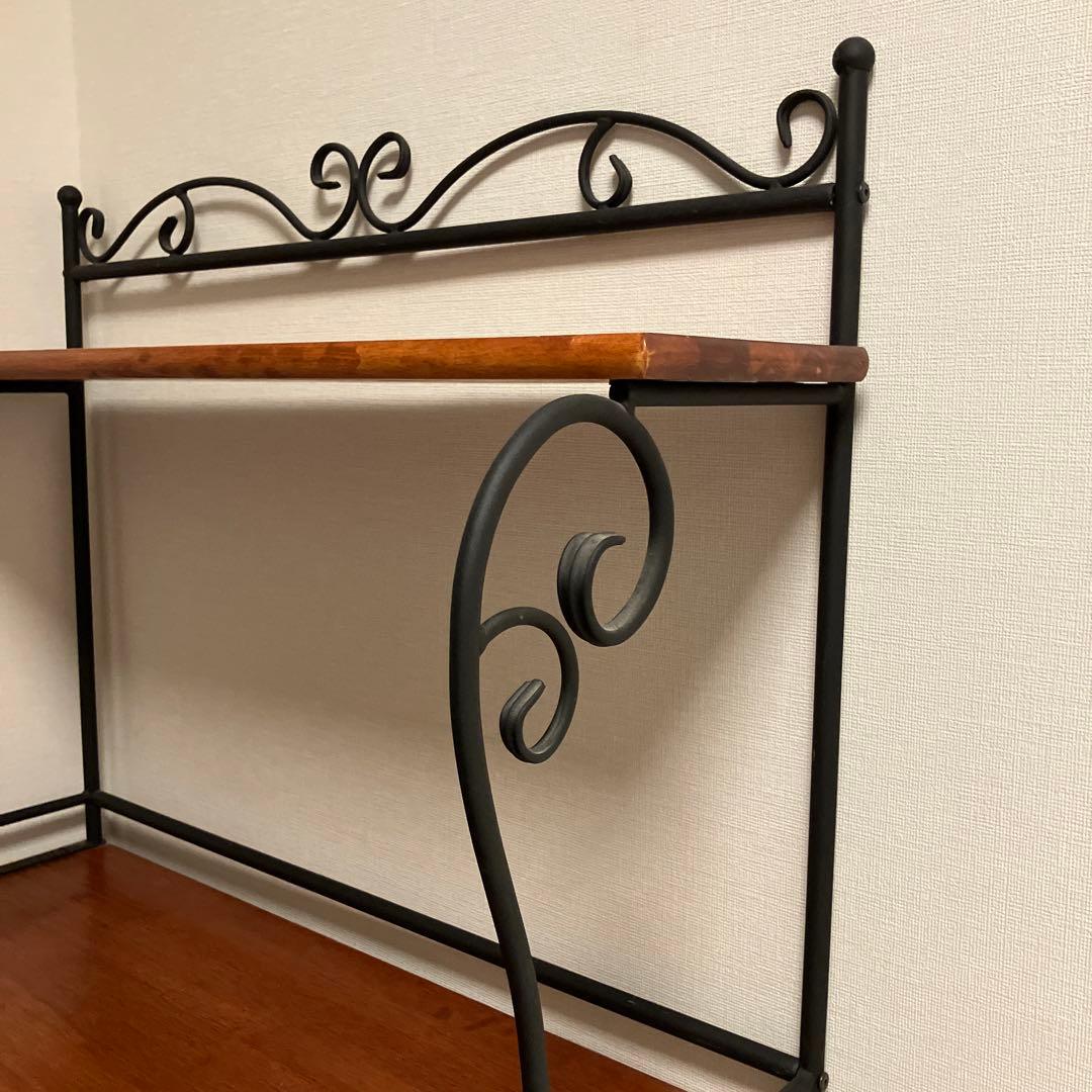 デスク　アイアン　上棚付き　アンティーク風　送料込み