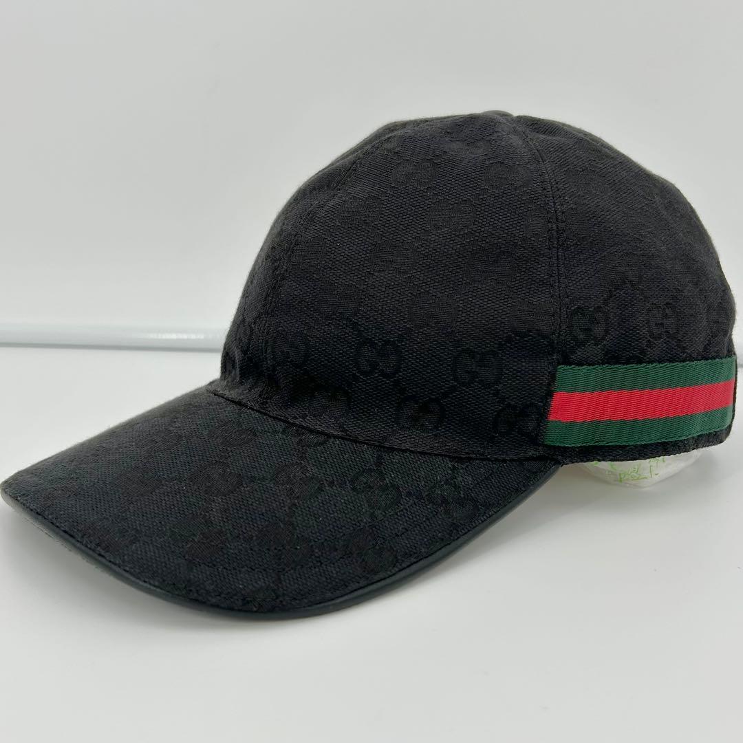 美品✨グッチ キャップ シェリー GG キャンバス ブラック Lサイズ