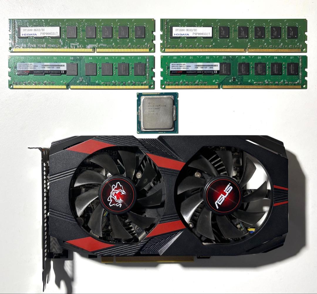 i7 4790 CPU 32GB メモリ GTX 1050 PC パーツ セット