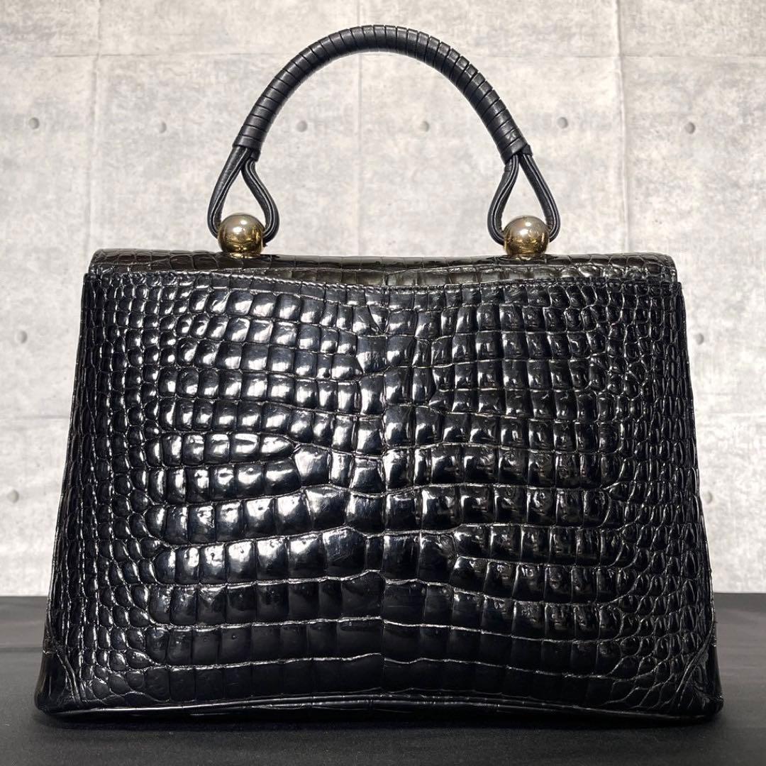 専用品HAMANO BLACK ロイヤルモデル クロコダイル ハンドバッグ