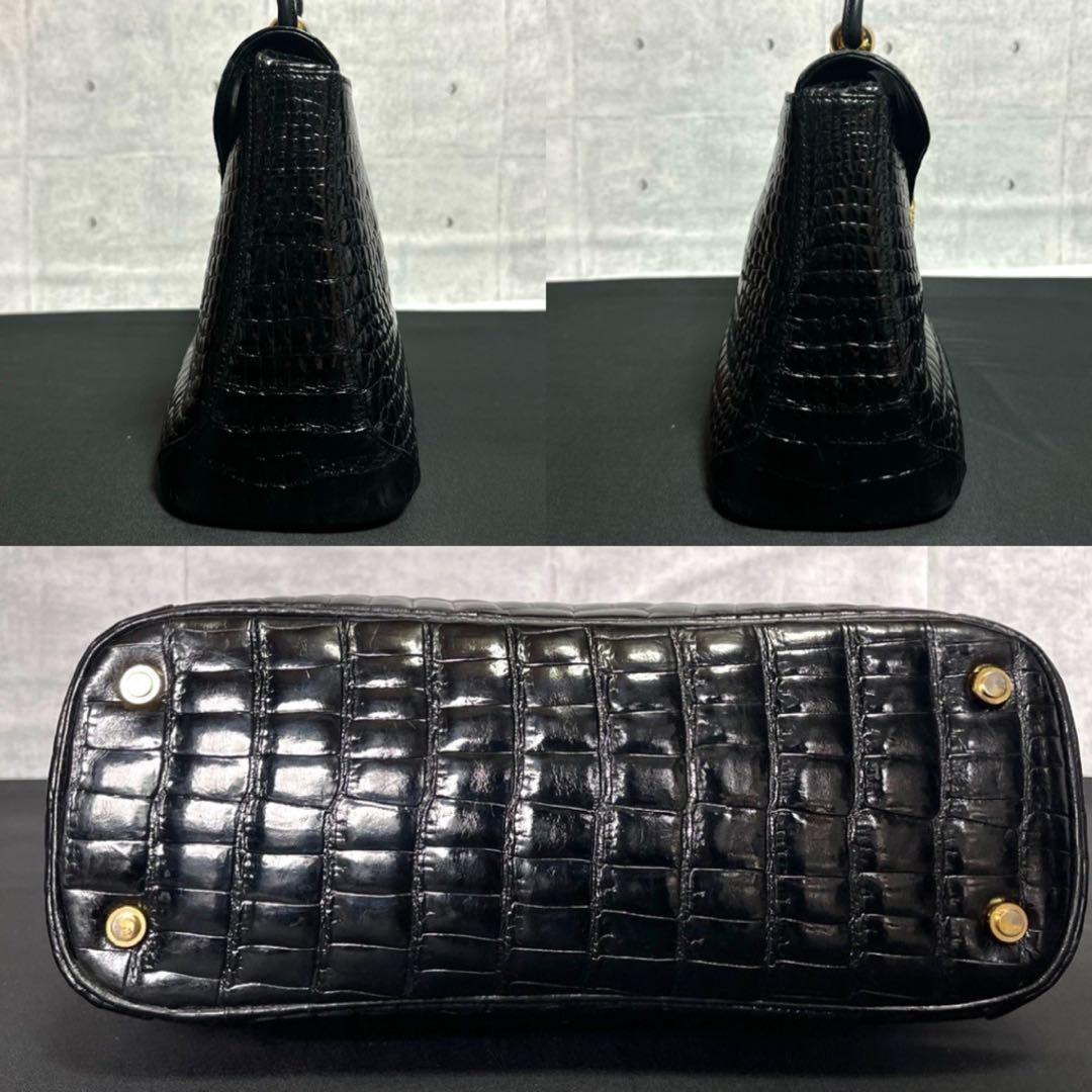 専用品HAMANO BLACK ロイヤルモデル クロコダイル ハンドバッグ