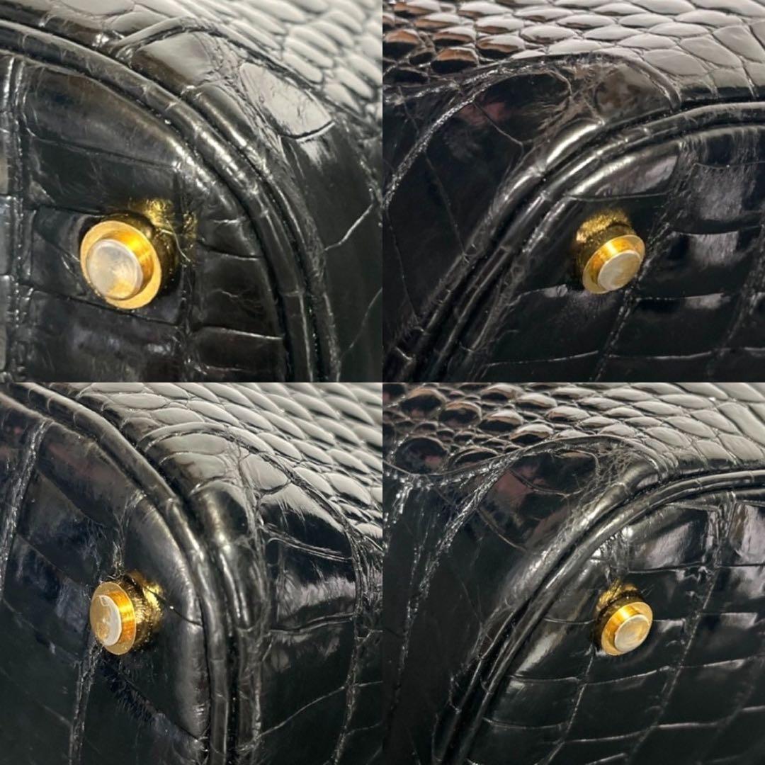 専用品HAMANO BLACK ロイヤルモデル クロコダイル ハンドバッグ