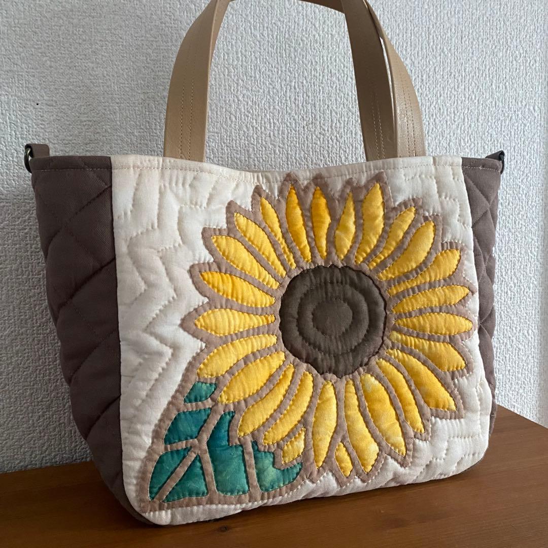 ハワイアンキルト◆トートバッグ◆ひまわり◆ハンドメイド