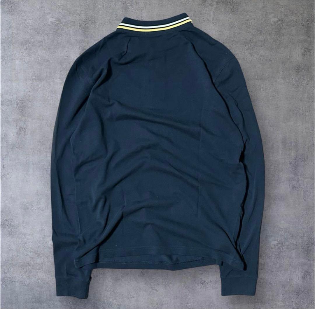フレッドペリー ネイビー長袖ポロシャツ　ポーカーズ　　古着　FRED PERRY