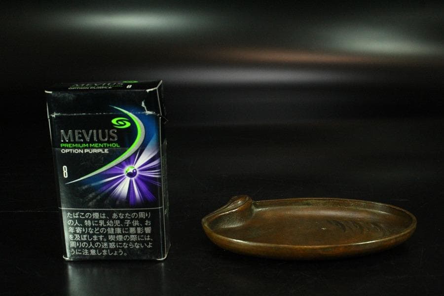 銅 鶴 楕円形 皿 11.5cmx7cm 在銘 文房四宝(K-YC355)