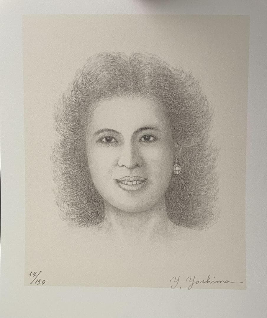 八島義郎　リトグラフ　版画　　微笑　貴重