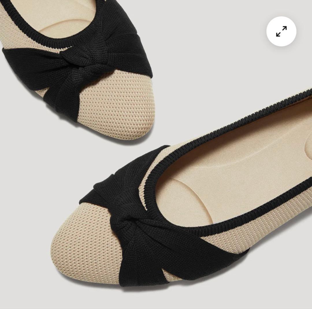 新品！VIVAIA [Bibi] アーモンドトゥ 結びデザイン フラットシューズ