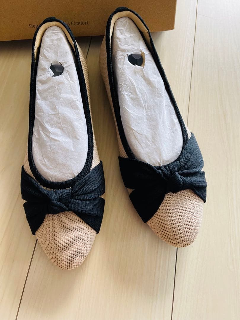 新品！VIVAIA [Bibi] アーモンドトゥ 結びデザイン フラットシューズ