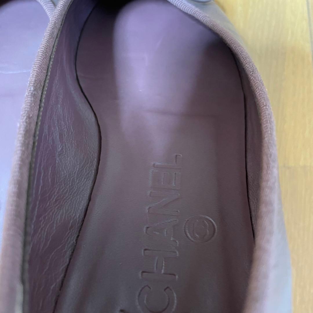 CHANEL バレリーナ バレエシューズ ココマーク リボン パープル 35
