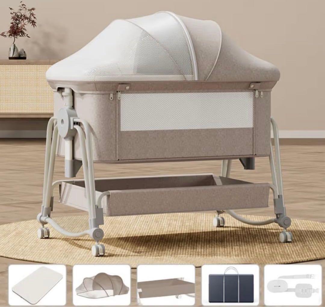 Kino Linpo 多機能ベビーベッド カーキ