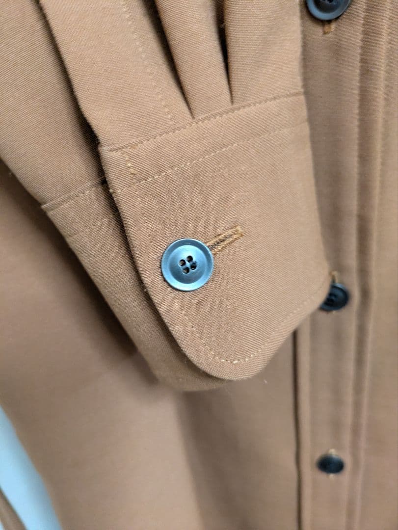 ブラウン シャツワンピース M ウエストベルト付き