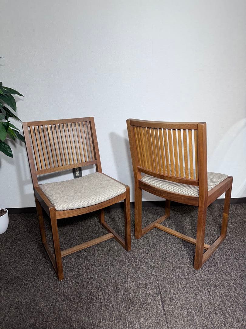 柏木工 ダイニングチェア2脚セット AA20 ウォールナット ナラ材