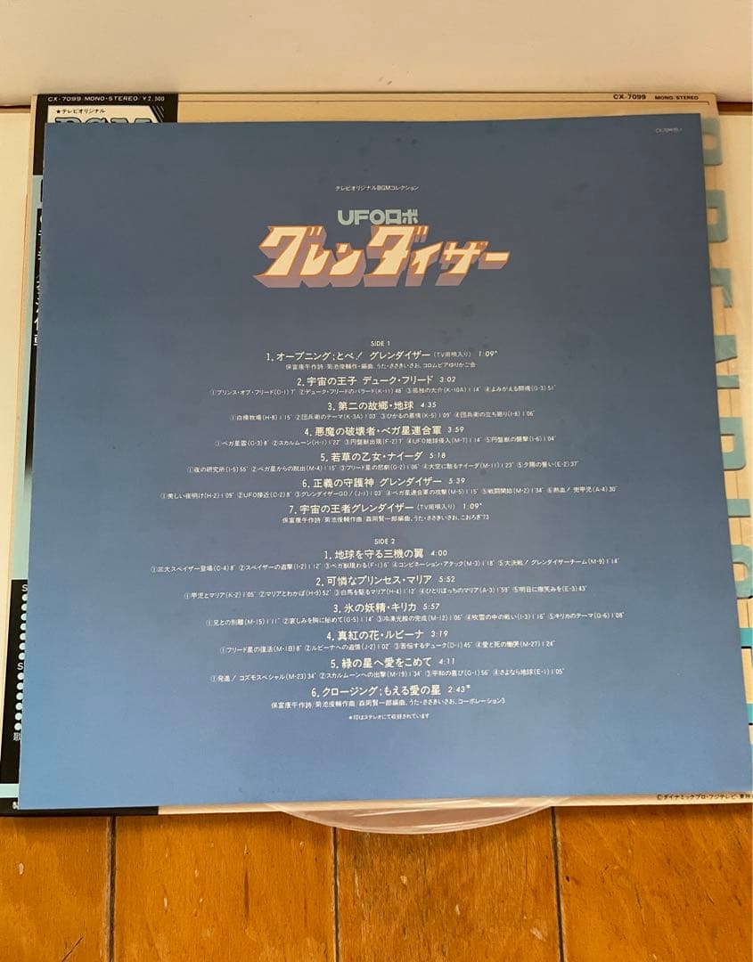 グレンダイザー テレビオリジナルBGMコレクション UFOロボ (帯付) LP