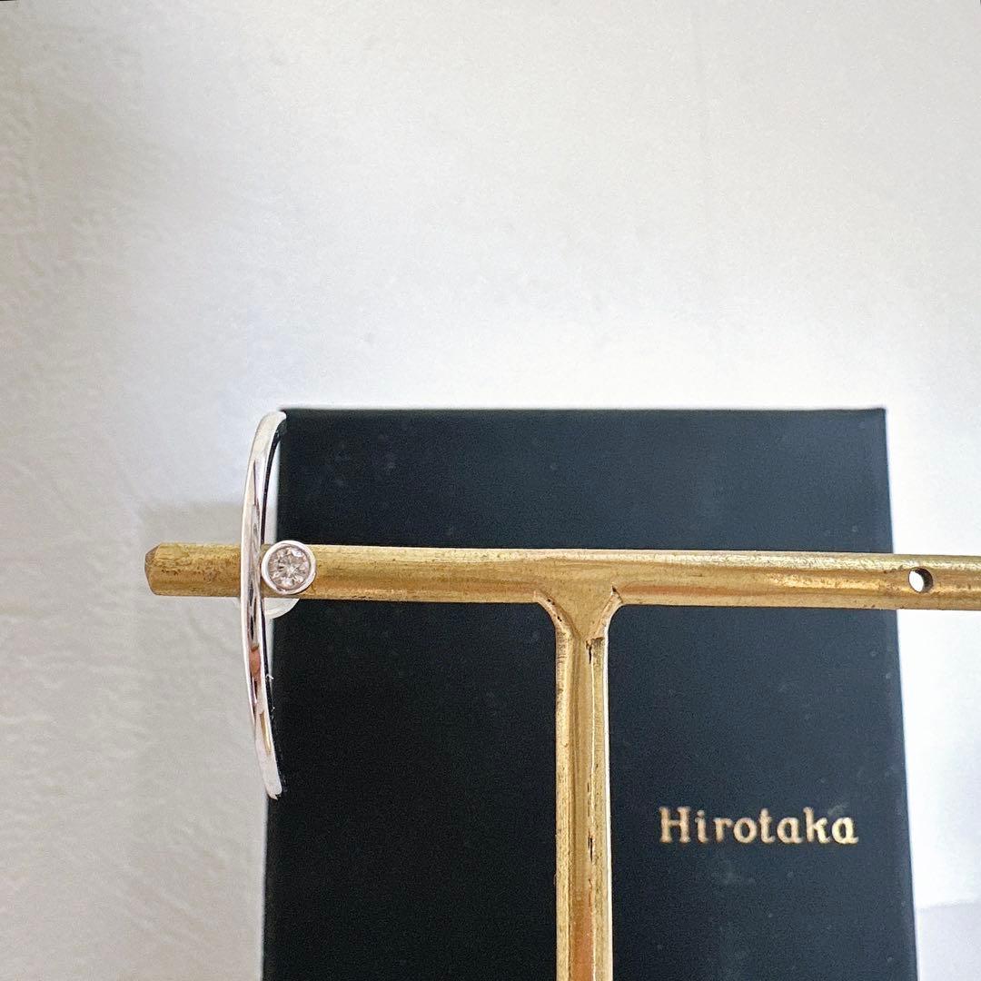 Hirotaka ヒロタカ　Bow ダイヤモンド ピアス　ホワイトゴールド