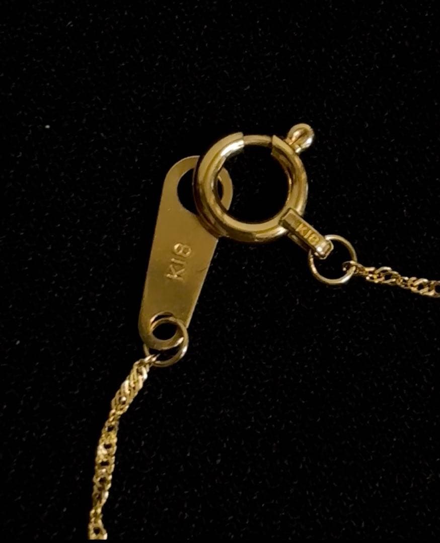 【K18 】刻印入りレディース ねじりチェーン ネックレス