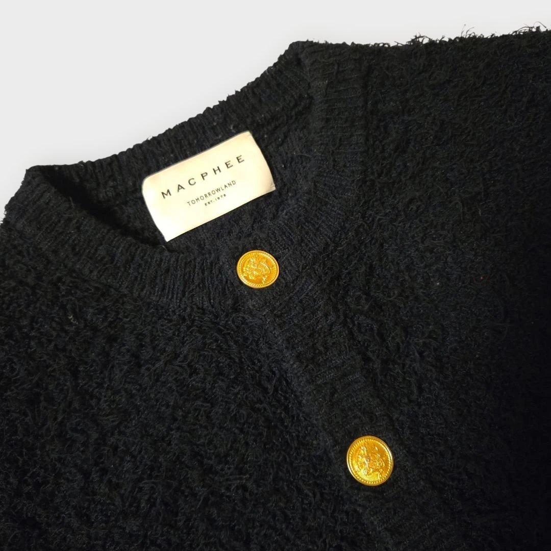 MACPHEE 23SS ツイーディーラッフル クルーネックジレ