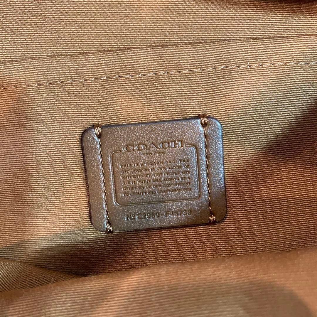 極美品☆COACH　ウエストバッグ　ミニ　ロゴ　ヒップバッグ　レザー　キャメル