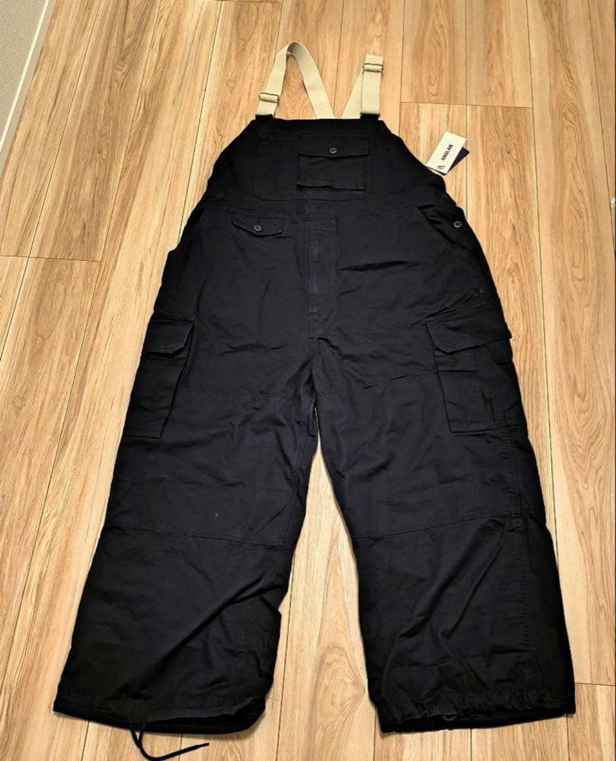 パンツ ANGLAN Backsatin Work Wide Overall Navy