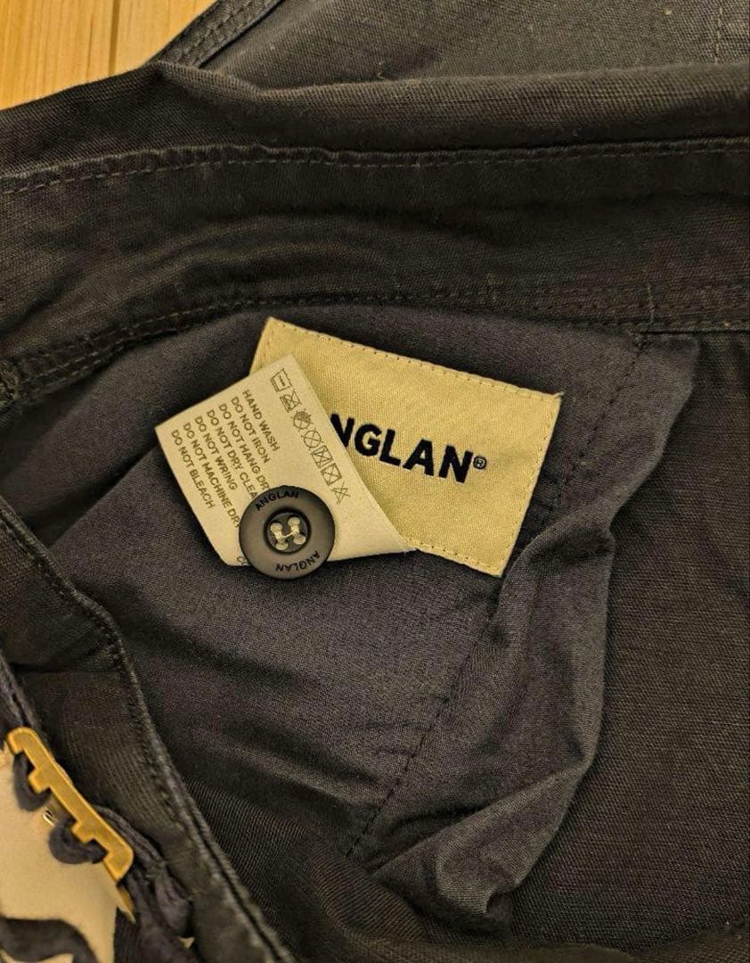 パンツ ANGLAN Backsatin Work Wide Overall Navy