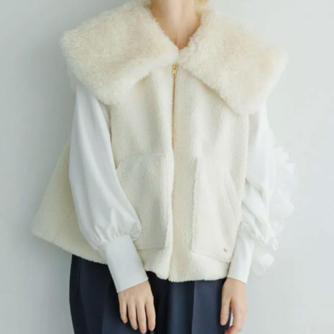 新品未使用タグ付きcen. ボアビッグカラーベスト インスタ　ファー