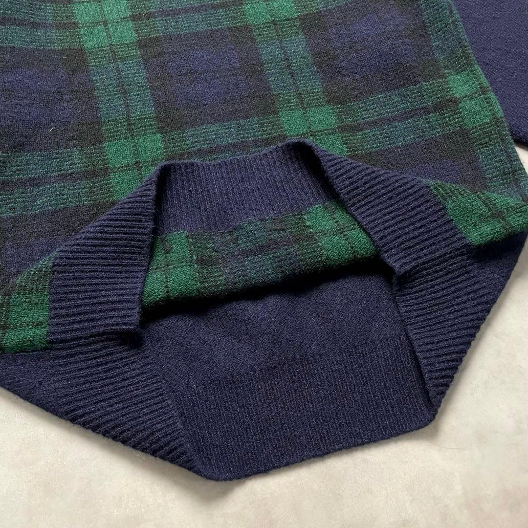 トップス 90s CHAPS RALPH LAUREN black watch knit