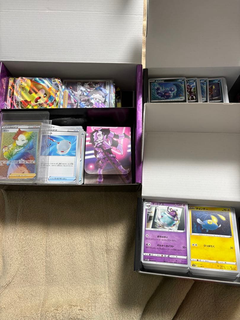 ポケモンカード　引退品　マリィ　ネズ　カード　収納箱　マット　ケース　セット