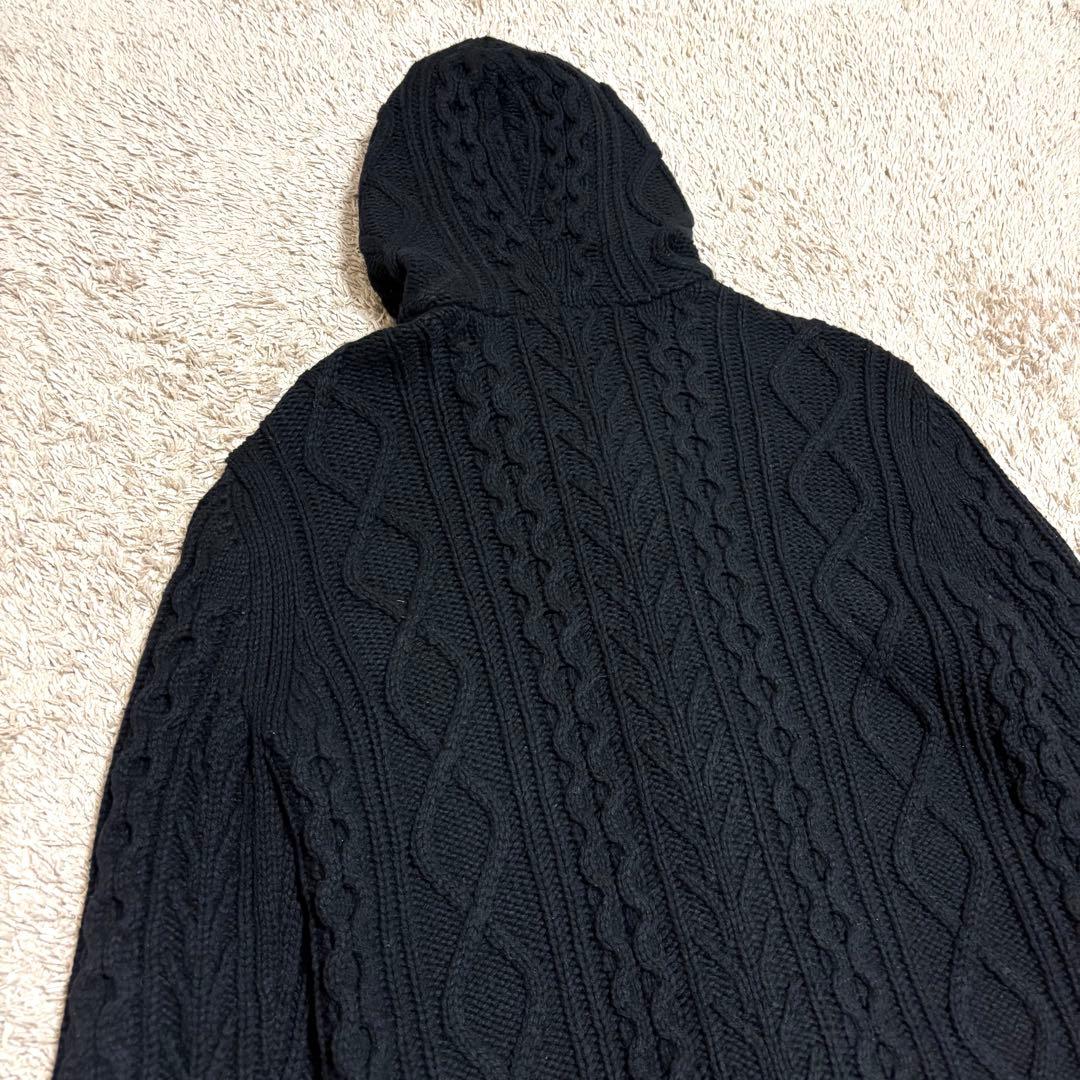 BURBERRY BLACK LABEL ダッフルコート ケーブルニット ジップ