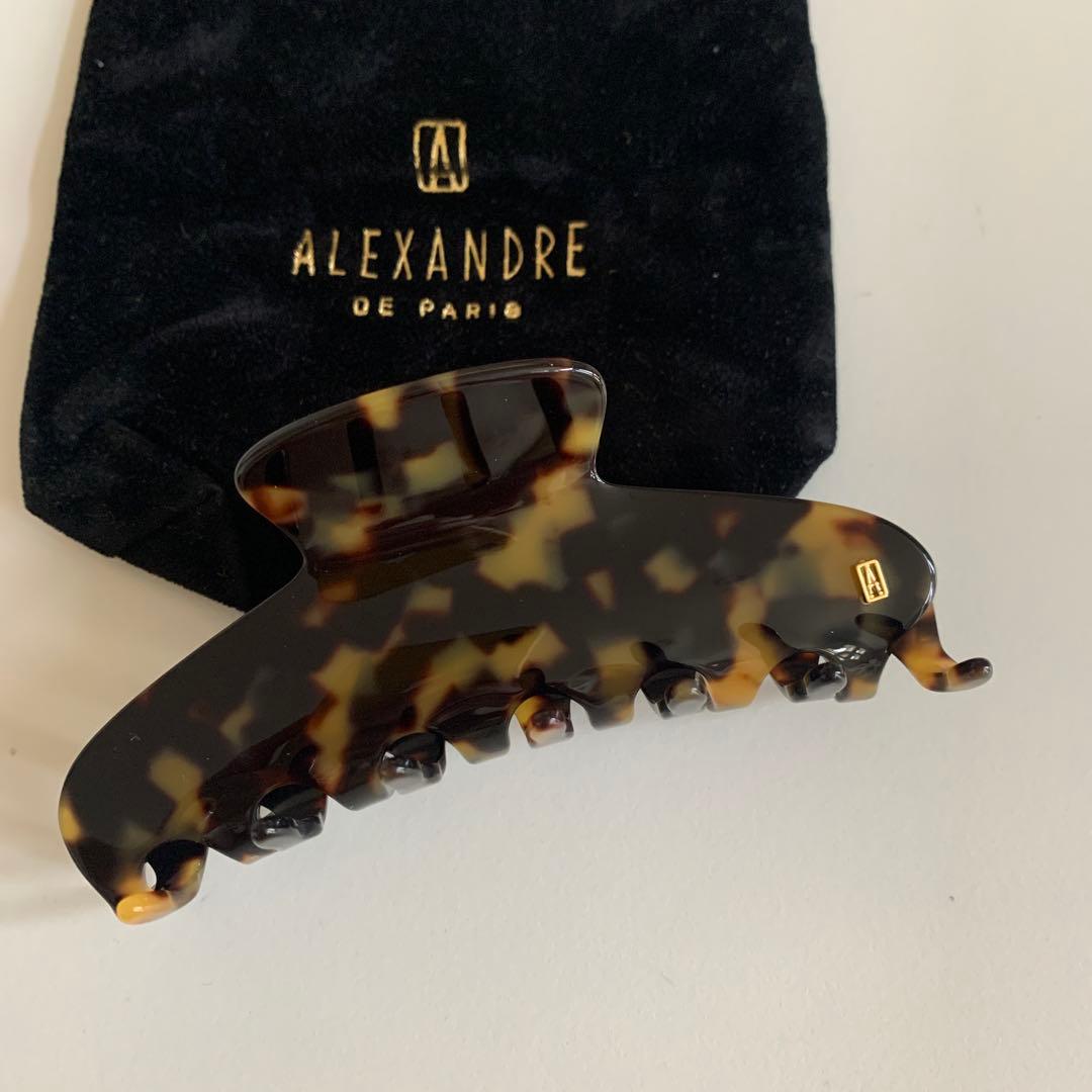 新品未使用　ALEXANDRE DE PARIS べっ甲ヘアクリップ L