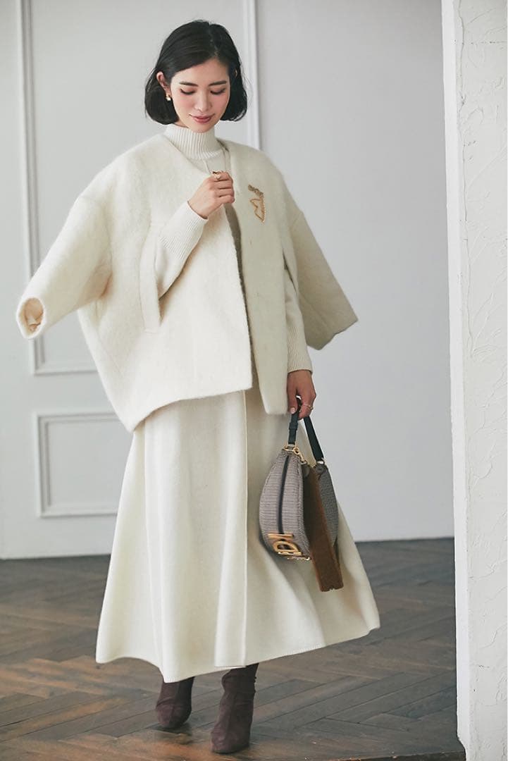 【未使用】SEVENTEN セブンテン ミディアムコクーンシャギーコートXS