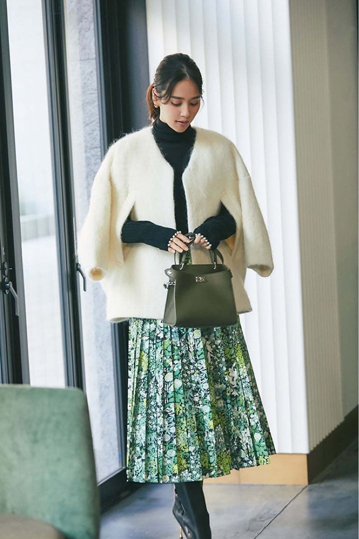 【未使用】SEVENTEN セブンテン ミディアムコクーンシャギーコートXS