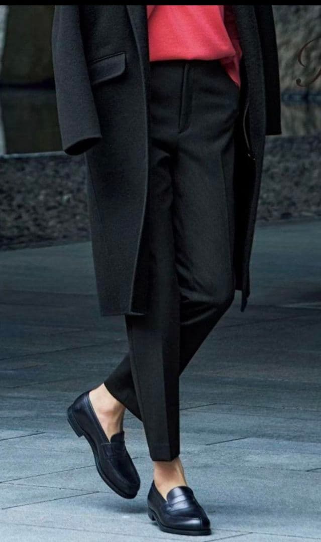 【新品タグ付】オンワード ウールダブルクロス スティック パンツ R 高橋リタ