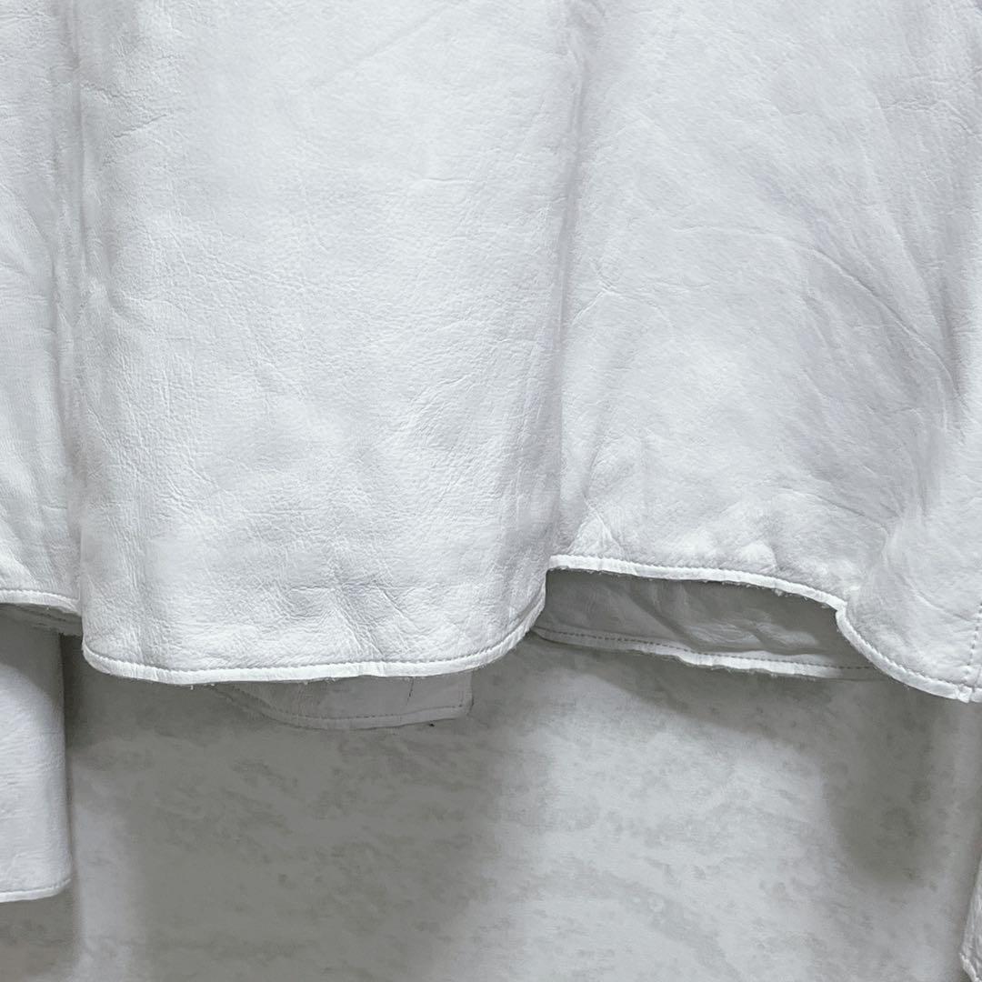 『SiSii シシ』ライダースジャケット/牛革/シングル/ホワイト/ダブルジップ