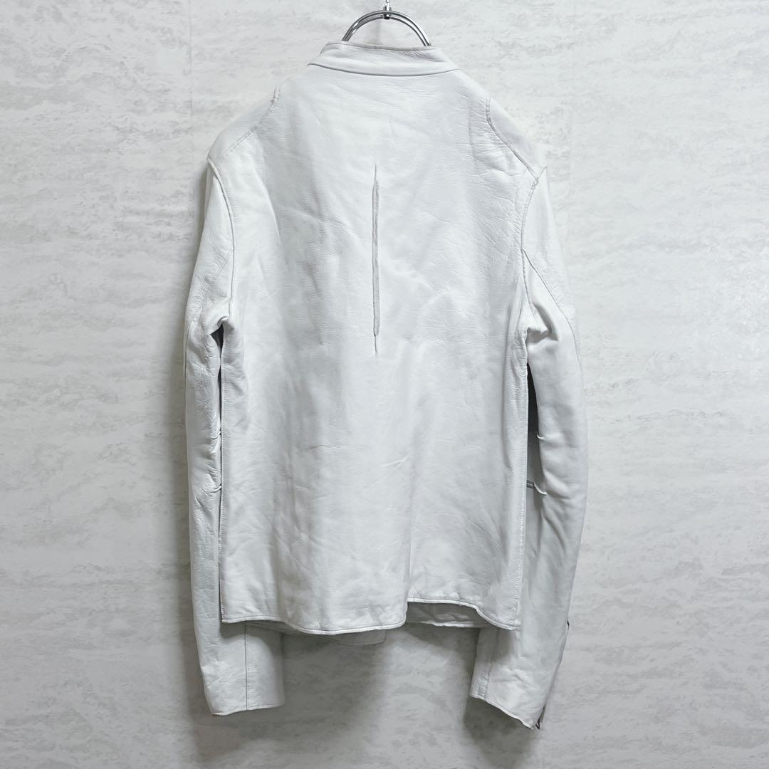 『SiSii シシ』ライダースジャケット/牛革/シングル/ホワイト/ダブルジップ