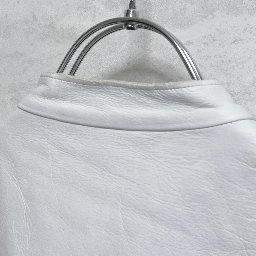 『SiSii シシ』ライダースジャケット/牛革/シングル/ホワイト/ダブルジップ