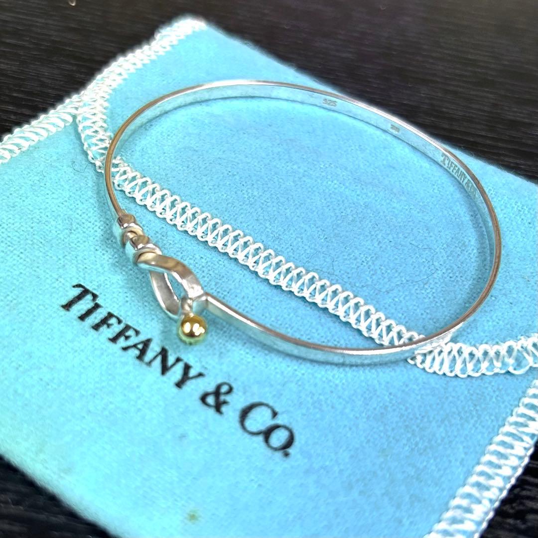 ティファニー　バングル　フラットワイヤー　シルバー925×ゴールド750 保存袋