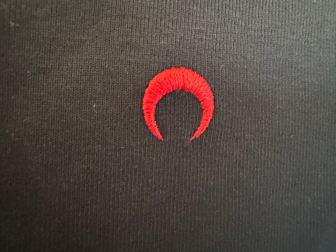 MARINE SERRE ブラック×レッド 半袖 ミニワンピース