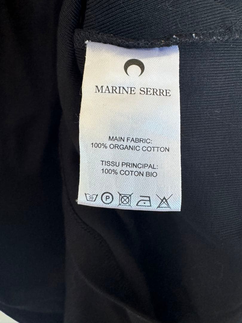 MARINE SERRE ブラック×レッド 半袖 ミニワンピース