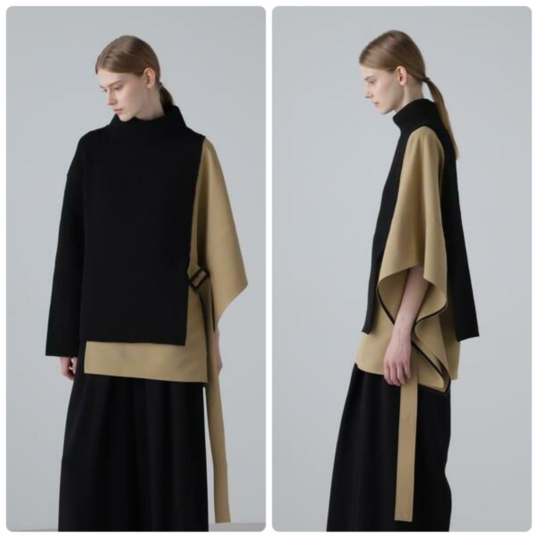 美品✨　アドーア ADORE ニットドッキングドライチノ ポンチョ キャメル