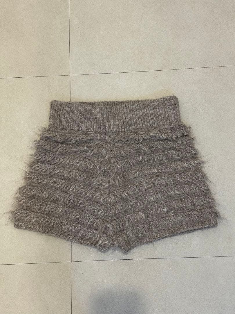 THE TOE シャギーニットショートパンツ　graybeige