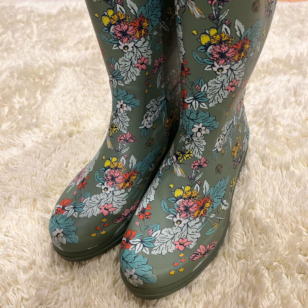 新品タグ付き PAUL & JOE AIGLEコラボ 花柄長靴 レインシューズ