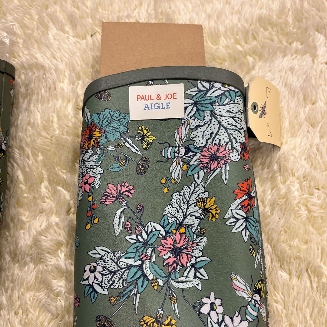 新品タグ付き PAUL & JOE AIGLEコラボ 花柄長靴 レインシューズ