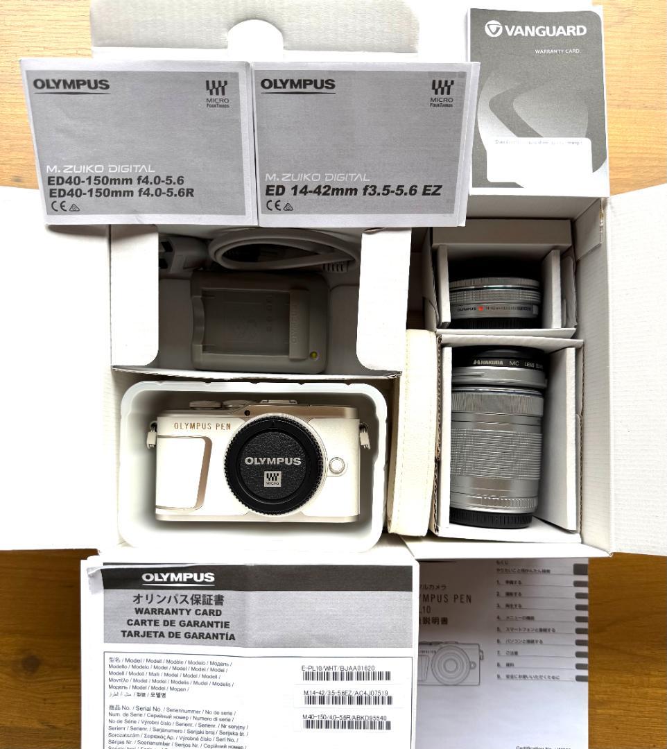 【美品】OLYMPUS PEN E-PL10 ダブルズームキット（ホワイト）