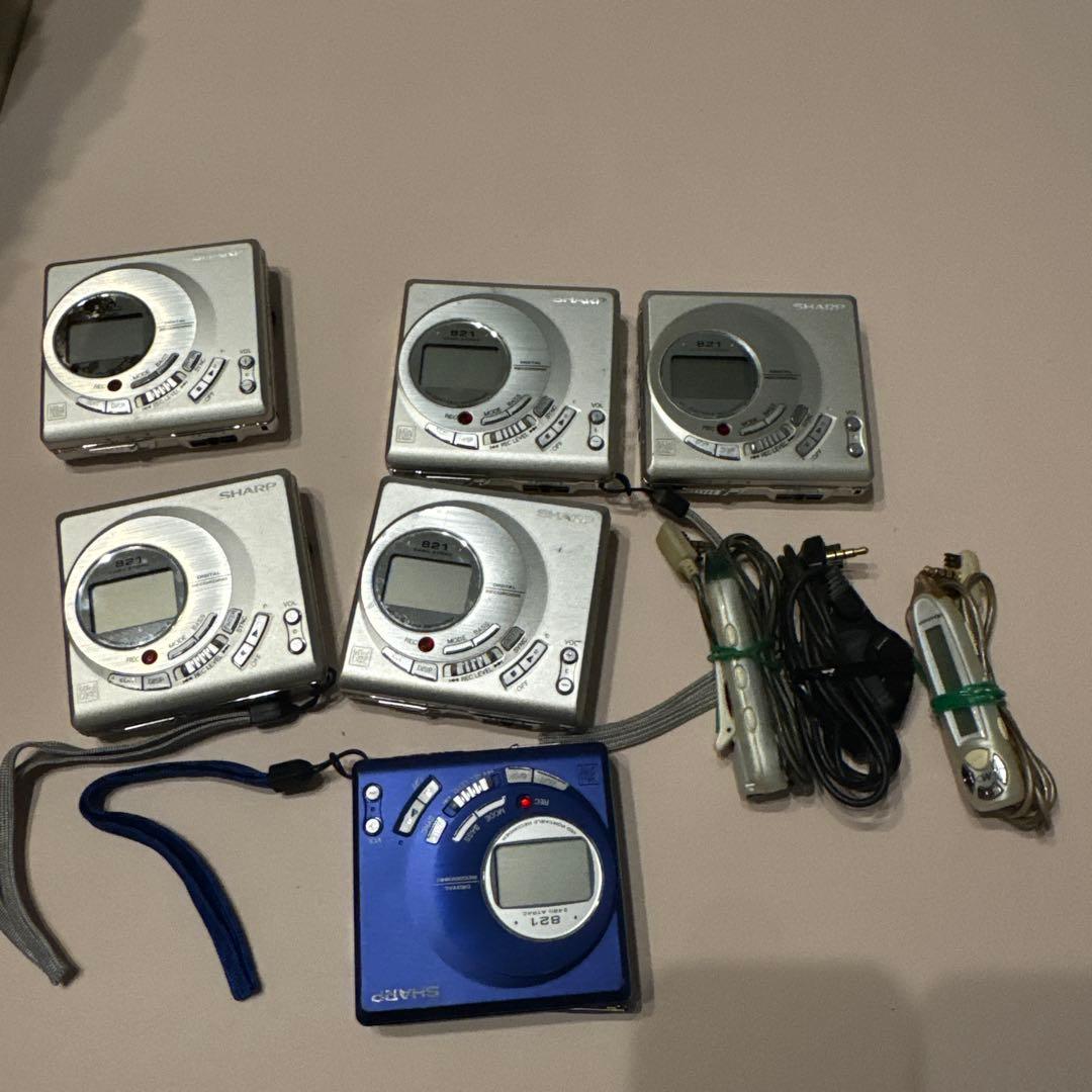 SHARP ポータブルレコーダ MD-MT821-S MT821-A まとめ6台