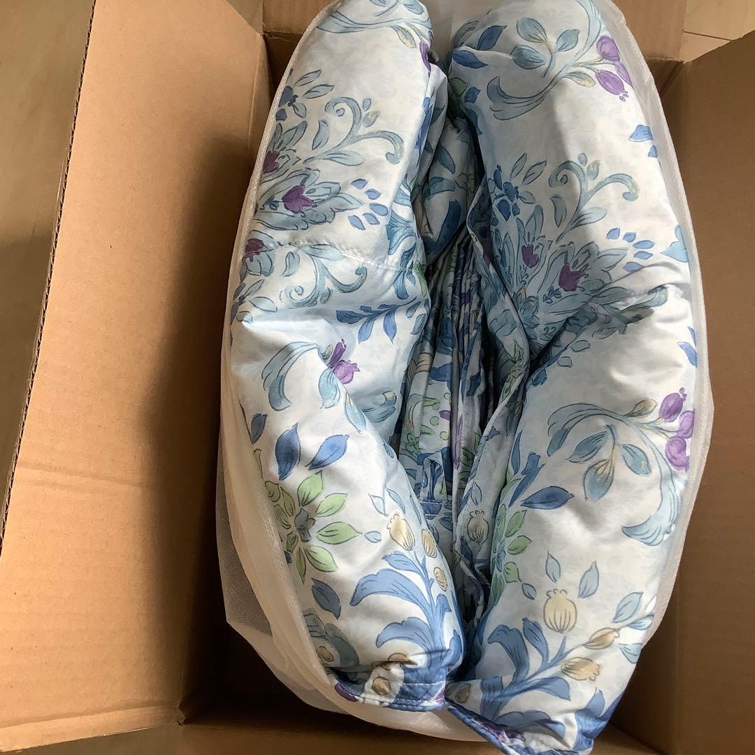 布団　moririn ダウンケット　ブルー　ダブル　ジャパネットたかた　洗える